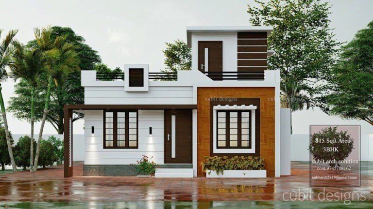 815 Sq Ft 3BHK Single-Storey Beautiful House Plan