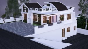 1400 Sq Ft 4BHK Contemporary Style Double Storey Modern House Design