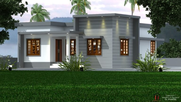 960 Sq Ft 2BHK Semi Contemporary Style Single Floor House and Plan