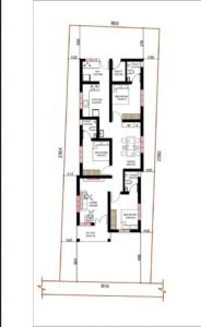 984 Sq Ft 3BHK Contemporary Style Single-Storey House Plan