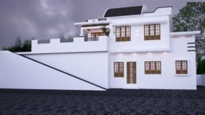 1400 Sq Ft 4BHK Contemporary Style Double Storey Modern House Design