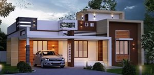 1000 Sq Ft 2BHK Contemporary Style Modern Single-Storey House and Free Plan
