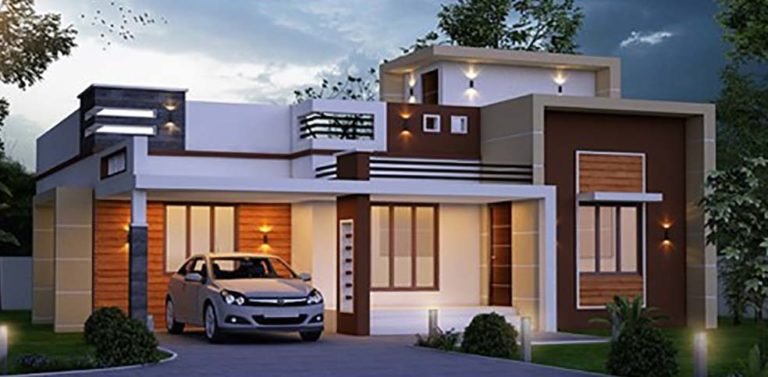 1000 Sq Ft 2BHK Contemporary Style Modern Single-Storey House and Free Plan