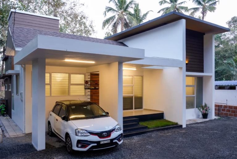 1000 Sq Ft 3BHK Contemporary Style Single-Storey HouseDesign