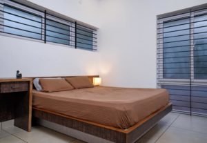 1000 Sq Ft 3BHK Contemporary Style Single-Storey House bedroom