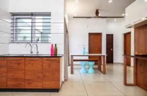 1000 Sq Ft 3BHK Contemporary Style Single-Storey House kitchen