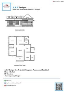 1000 Sq Ft 3BHK Single-Storey Beautiful House and Free Plan