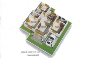 1089 Sq Ft 2BHK Traditional Style Single-Storey House and Free Plan