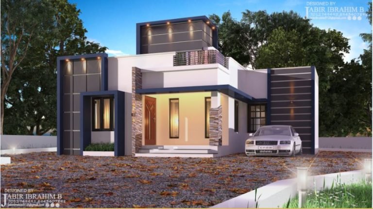 1200 Sq Ft 3BHK Contemporary Style Single Floor House and Plan