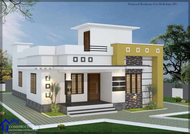 1200 Sq Ft 3BHK Single-Storey Modern and Beautiful House and Plan