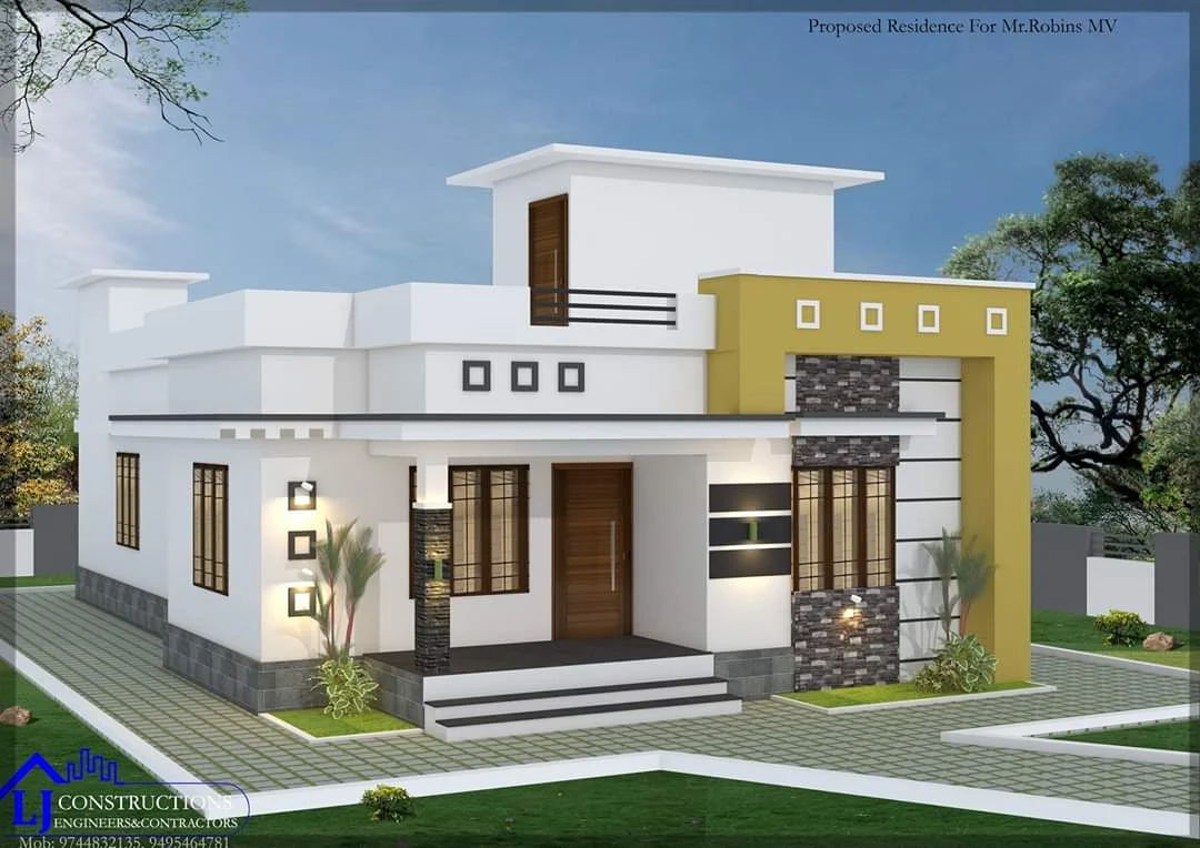 1200 Sq Ft 3BHK Single-Storey Modern and Beautiful House and Plan