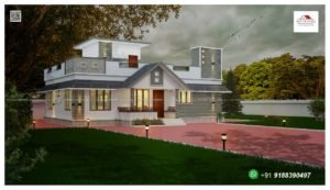 1230 Sq Ft 3BHK Single-Storey Beautiful Modern House Free Plan