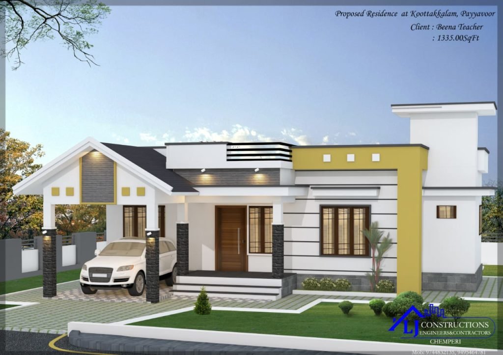 1335 Sq Ft 3BHK Single-Storey Beautiful House and Plan, 27 Lacks