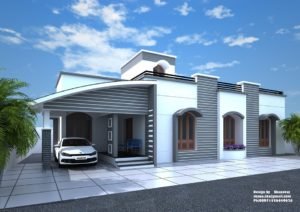 1350 Sq Ft 2BHK Modern Single-Storey House and Plan at 6.75 Cent Land