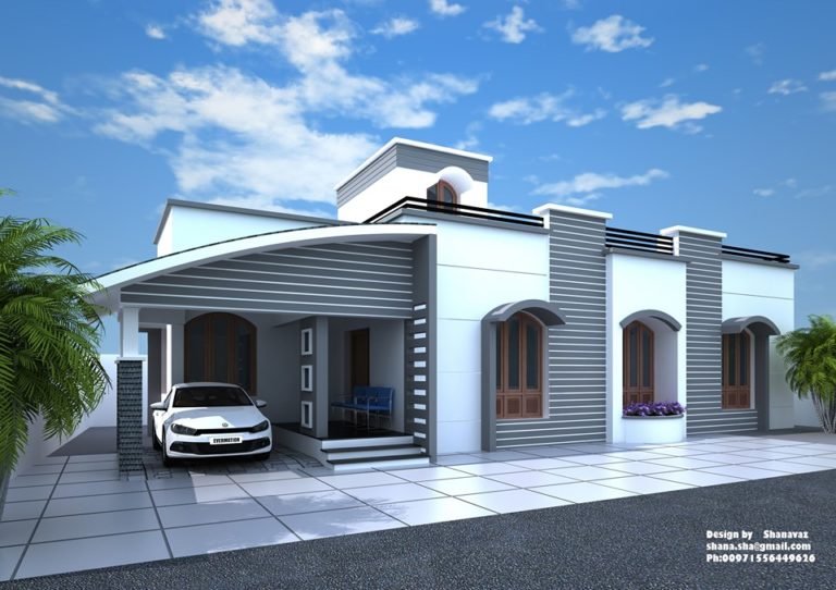 1350 Sq Ft 2BHK Modern Single-Storey House and Plan at 6.75 Cent Land