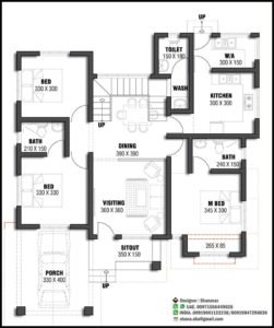 1365 Sq Ft 3BHK Modern and Beautiful House at 6 Cent Plot, Free Plan