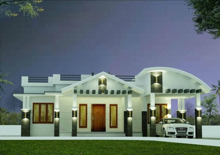 1377 Sq Ft 3BHK Contemporary Style Single Storey House and Plan