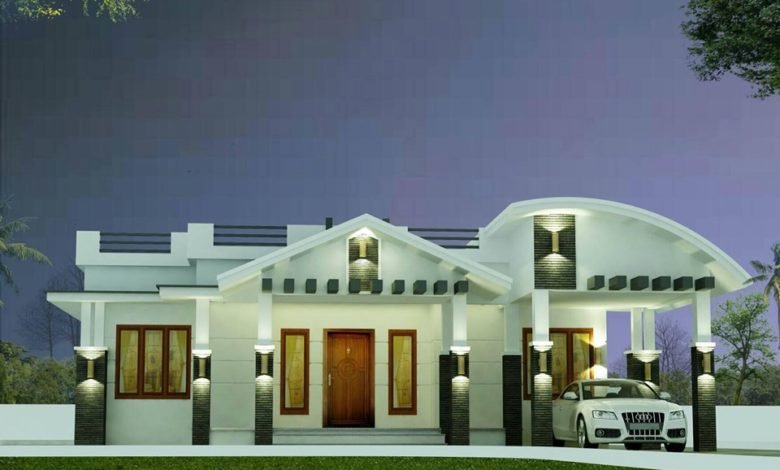 1377 Sq Ft 3BHK Contemporary Style Single Storey House and Plan