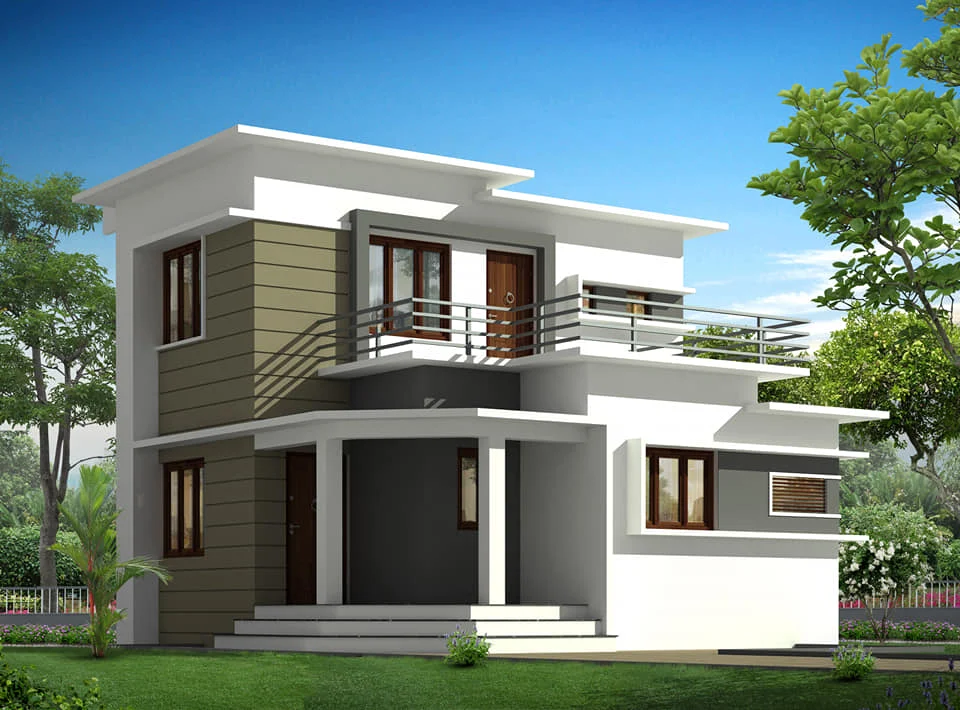 1510 Sq Ft 3BHK Contemporary Style Two-Storey House and Plan