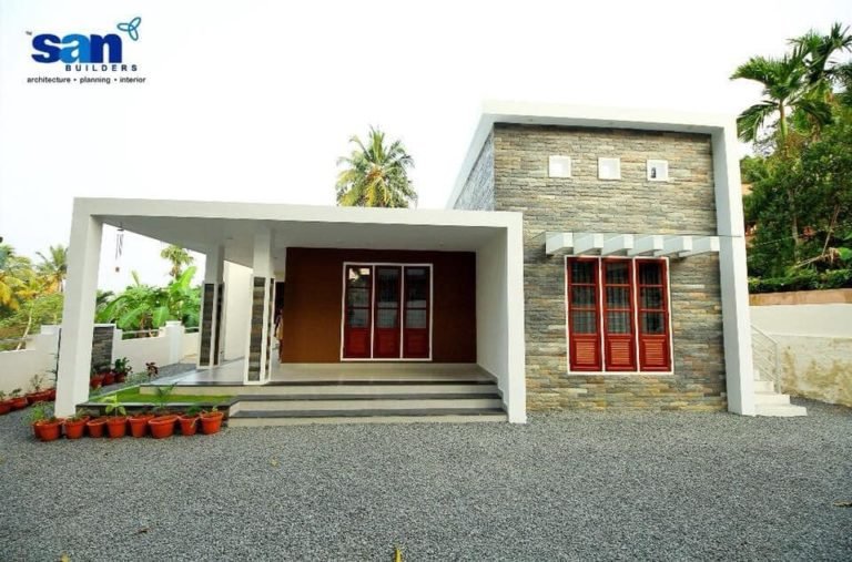 1616 Sq Ft 3BHK Contemporary Style Single-Storey House Free Plan