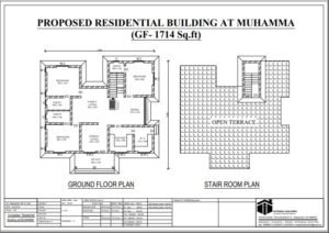 1714 Sq Ft 3BHK Colonial-Traditional Style Single-Storey House and Plan, 32 Lacks