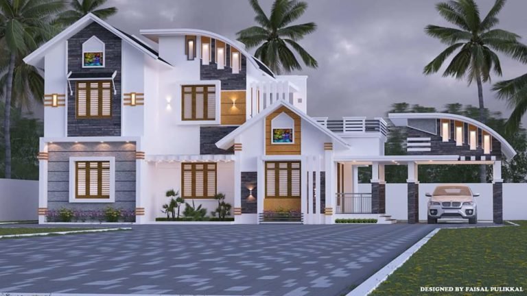 1800 Sq Ft 3BHK Contemporary Style Modern Two-Storey House
