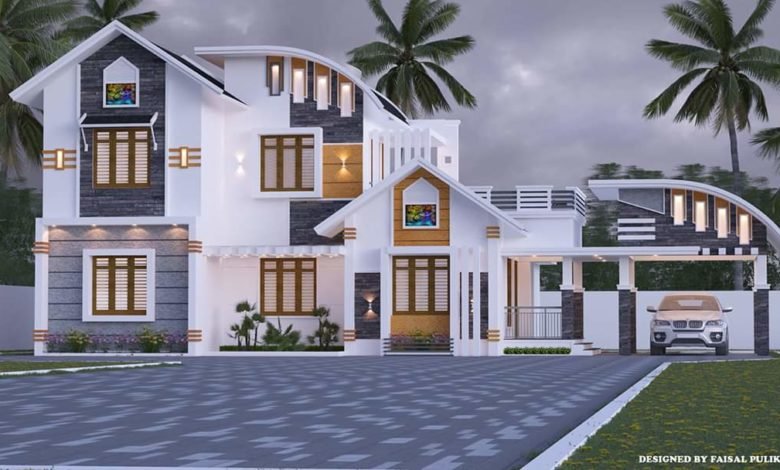 1800 Sq Ft 3BHK Contemporary Style Modern Two-Storey House