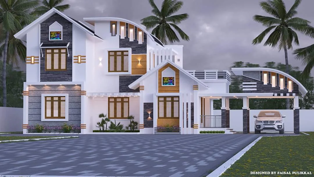 1800 Sq Ft 3BHK Contemporary Style Modern Two-Storey House