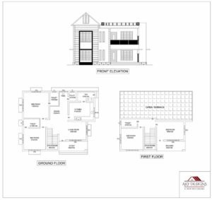 1921 Sq Ft 4BHK Contemporary Style Two-Storey House Free Plan