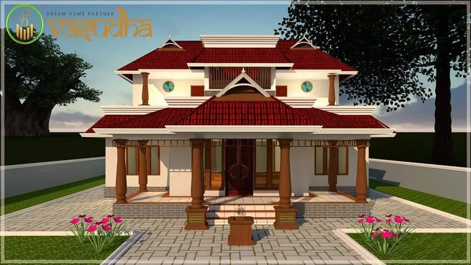 2000 Sq Ft 4BHK Traditional Style Nalukettu House and Free Plan