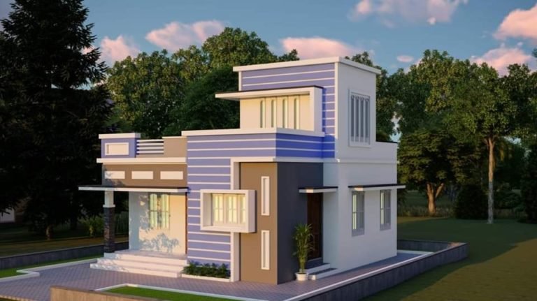730 Sq Ft 2BHK Contemporary Style Single-Storey House and Plan