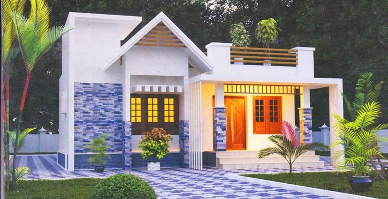 916 Sq Ft 2BHK Contemporary Style Single Floor House and Free Plan