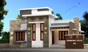 956 Sq Ft 3BHK Contemporary Style Single-Storey House Free Plan