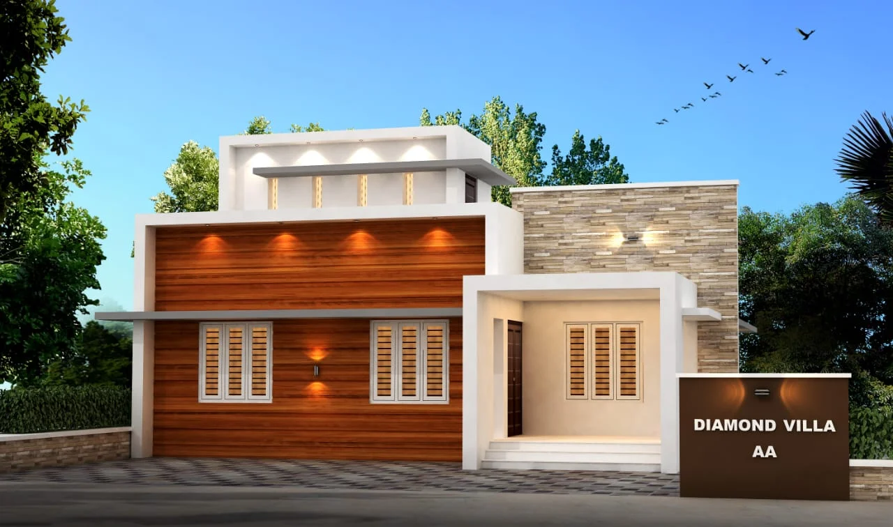 956 Sq Ft 3BHK Fusion Style Single Storey House and Plan