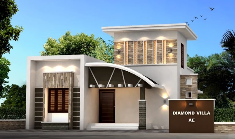 968 Sq Ft 3BHK Contemporary Style Single-Storey House and Free Plan