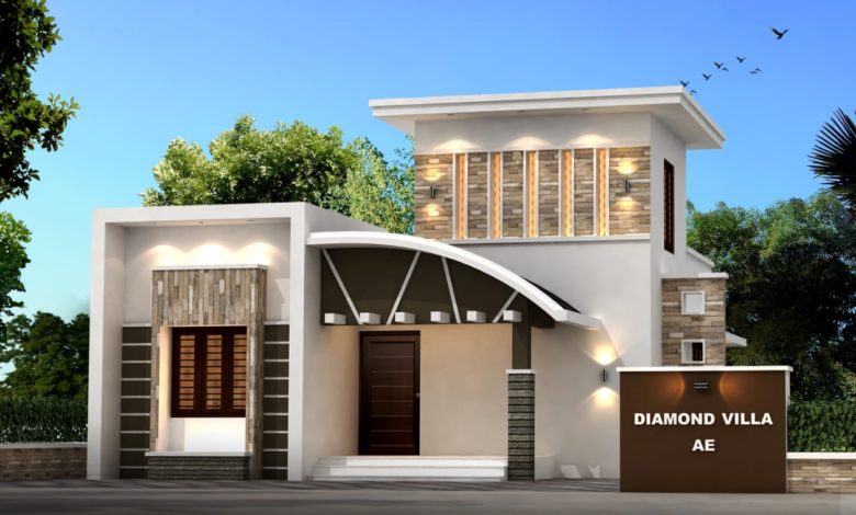 968 Sq Ft 3BHK Contemporary Style Single-Storey House and Free Plan