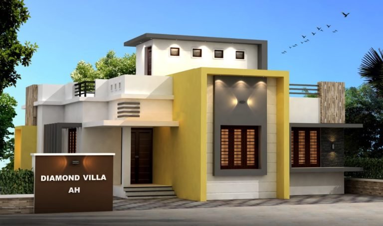 980 Sq Ft 3BHK Contemporary Style Single-Storey House and Free Plan
