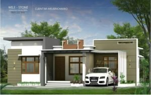 980 Sq Ft 3BHK Contemporary Style Single-Storey House and Plan, 14 Lacks