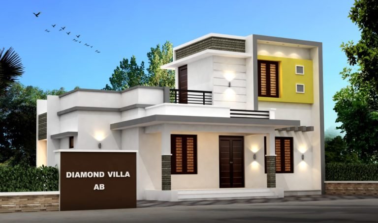 985 Sq Ft 3BHK Contemporary Style Single-Storey House and Plan