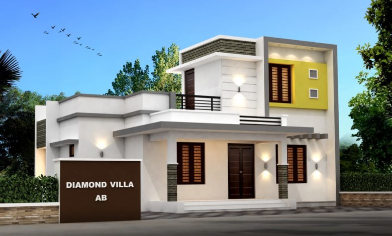 985 Sq Ft 3BHK Contemporary Style Single-Storey House and Plan
