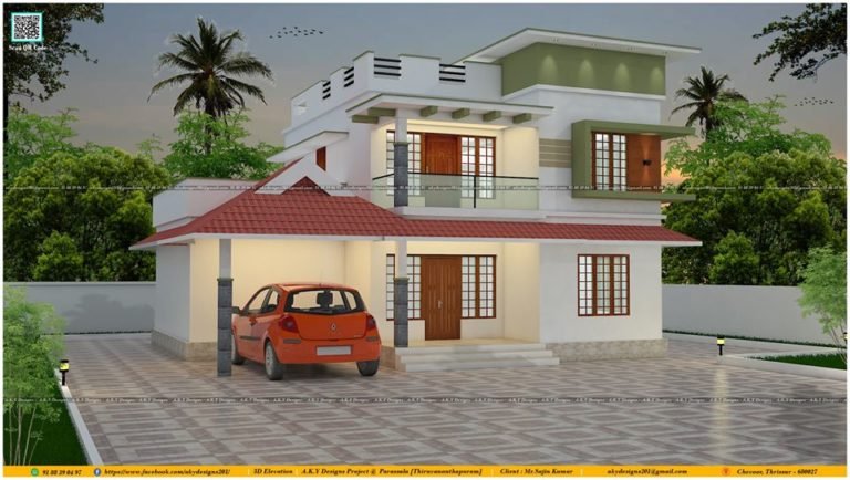Traditional-Contemporary Mix Style 4 BHK Beautiful Two Storey House design