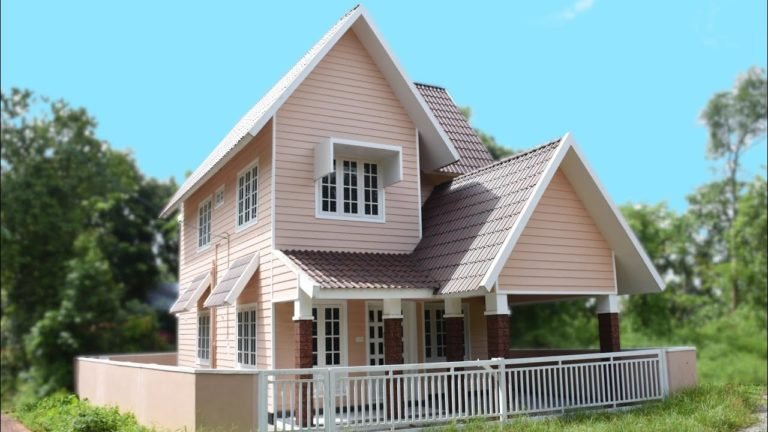 1200 Sq Ft 3BHK Colonial Style Two-Storey House at 3 Cent Plot