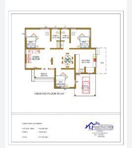1200 Sq Ft 3BHK Single-Storey Beautiful House and Free Plan, 20 Lacks