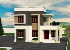 1696 Sq Ft 4BHK Contemporary Style Two-Storey House Free Plan
