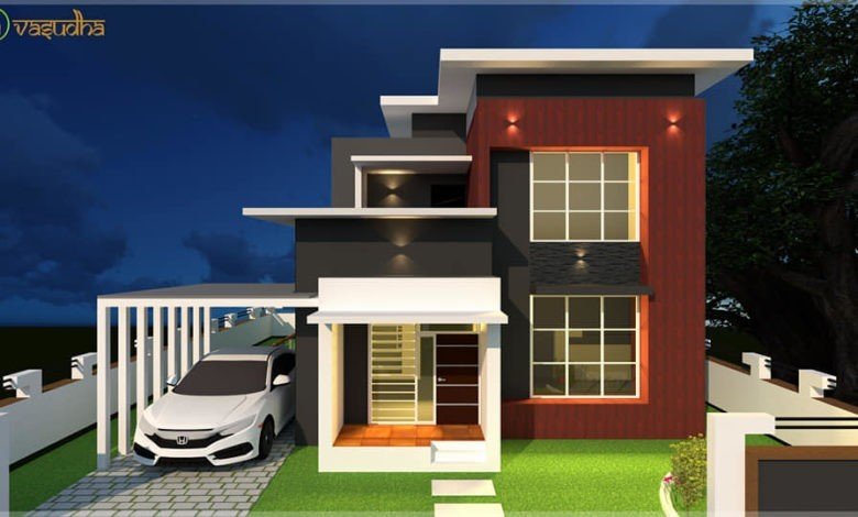 1700 Sq Ft 4BHK Contemporary Style Two-Storey House and Free Plan