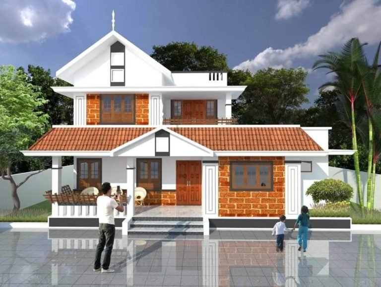 2020 Sq Ft 4BHK Traditional Style Two-Storey House Free Plan