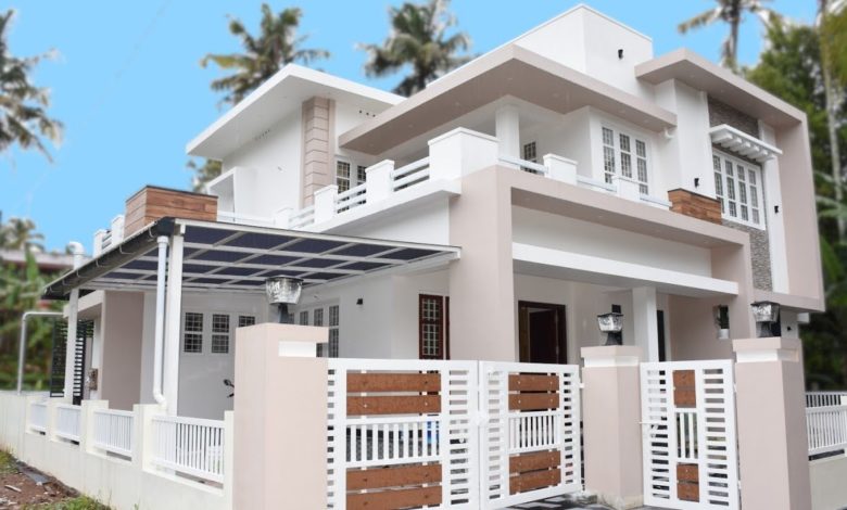 2300 Sq Ft 4BHK Contemporary Style Two-Storey House at 6.5 Cents
