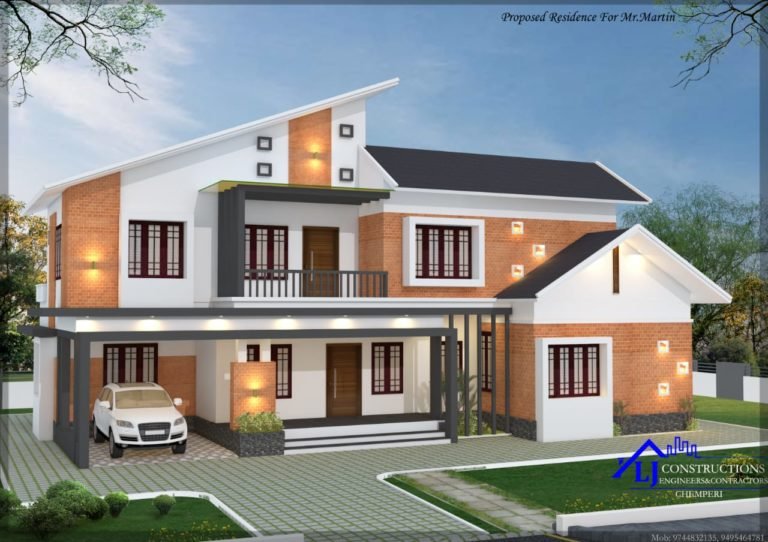 2627 Sq Ft 5BHK Contemporary Style Two-Storey House and Free Plan