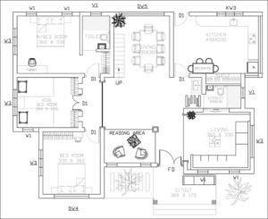 1450 Sq Ft 3BHK Colonial Style Single Floor House Plan