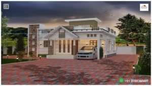 1530 Sq Ft 3BHK Contemporary Style Single-Storey House Free Plan